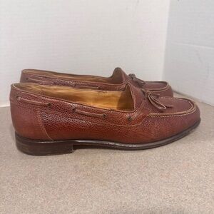 Zelli Men’s Pebbled Leather Cognac Size 10 Italian Loafers
